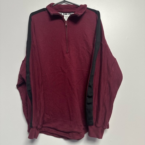 Victoria's Secret Red and Black Oversized Sweatshirt with High Collar - Picture 2 of 7